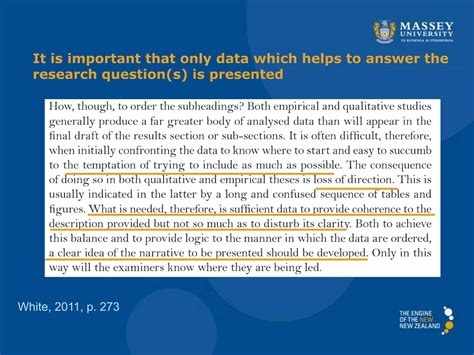 Writing results and discussion chapters for .